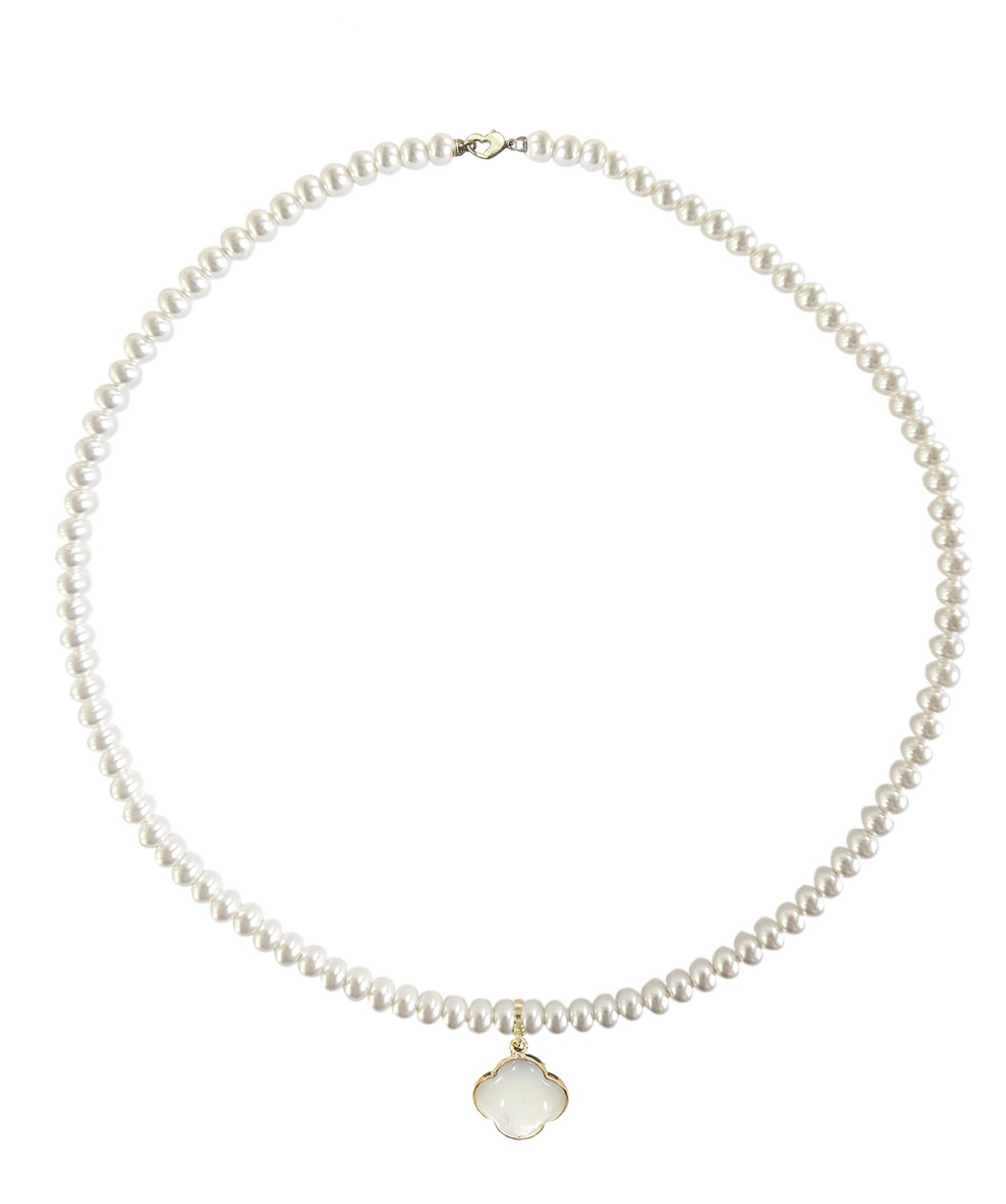 Colier scurt cu perle naturale, aur galben 18 K, pandantiv cruce, aur galben 9 K, piatra Madre Perla
