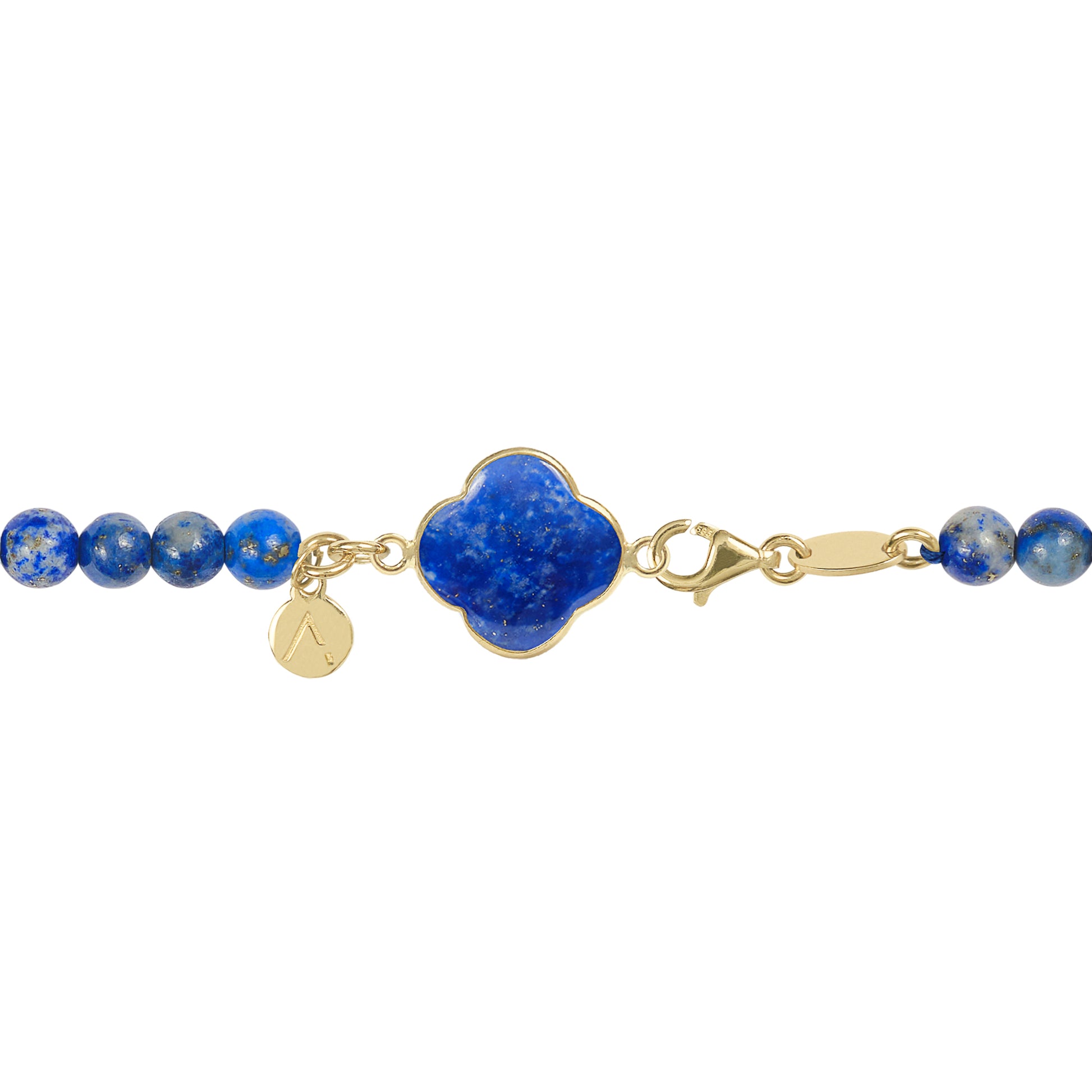 Colier lung cu pietre naturale, pandantiv cruce detasabil, aur galben 9 K, pietre Lapis Lazuli